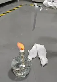 Silicone foam flame retardancy test results